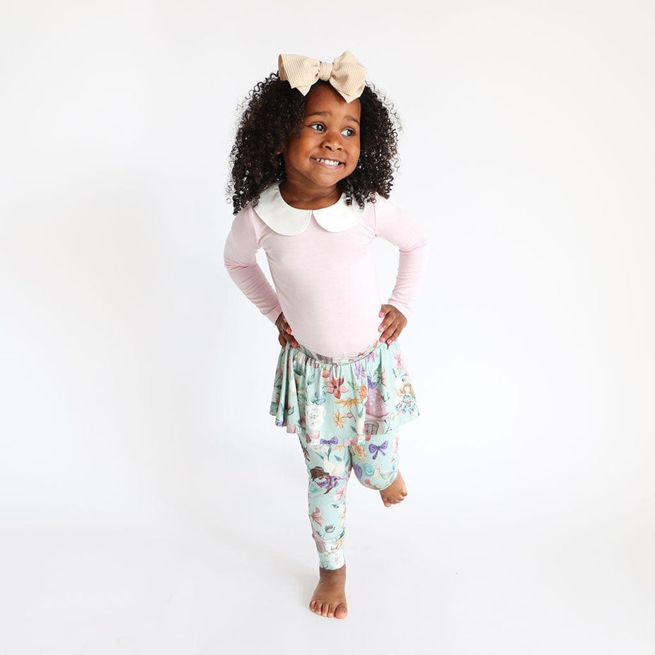 Faye Long Sleeve Collared Top Skirted Legging Set