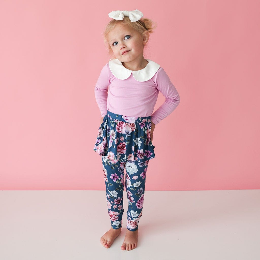 Keisha Long Sleeve Collared Top Skirted Legging Set