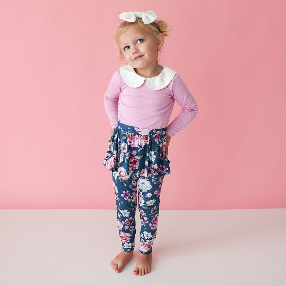 Keisha Long Sleeve Collared Top Skirted Legging Set