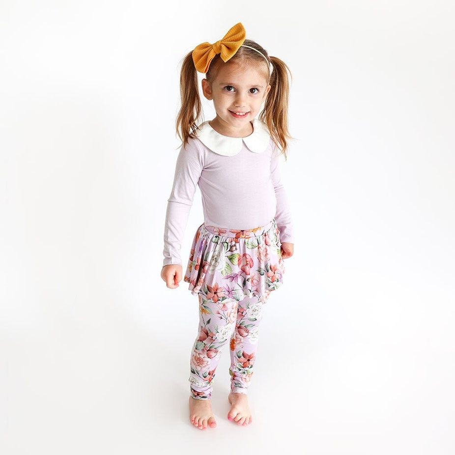 Pari Long Sleeve Collared Top Skirted Legging Set