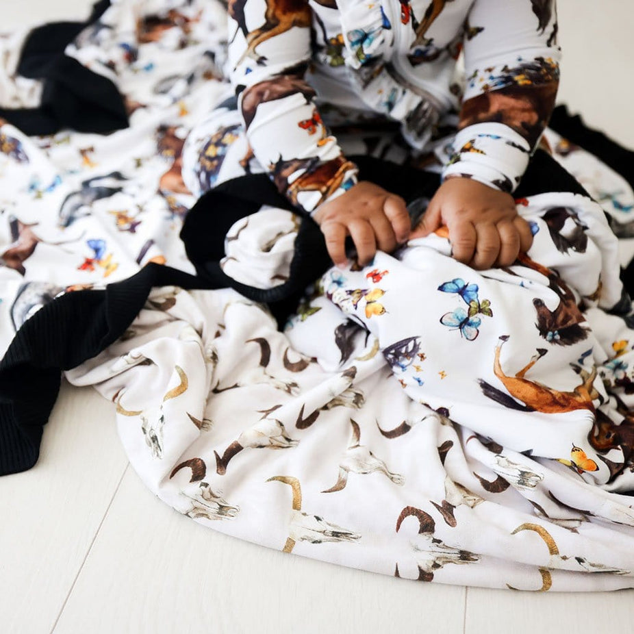 Claire & Austin Ruffled Luxe Patoo with animal print