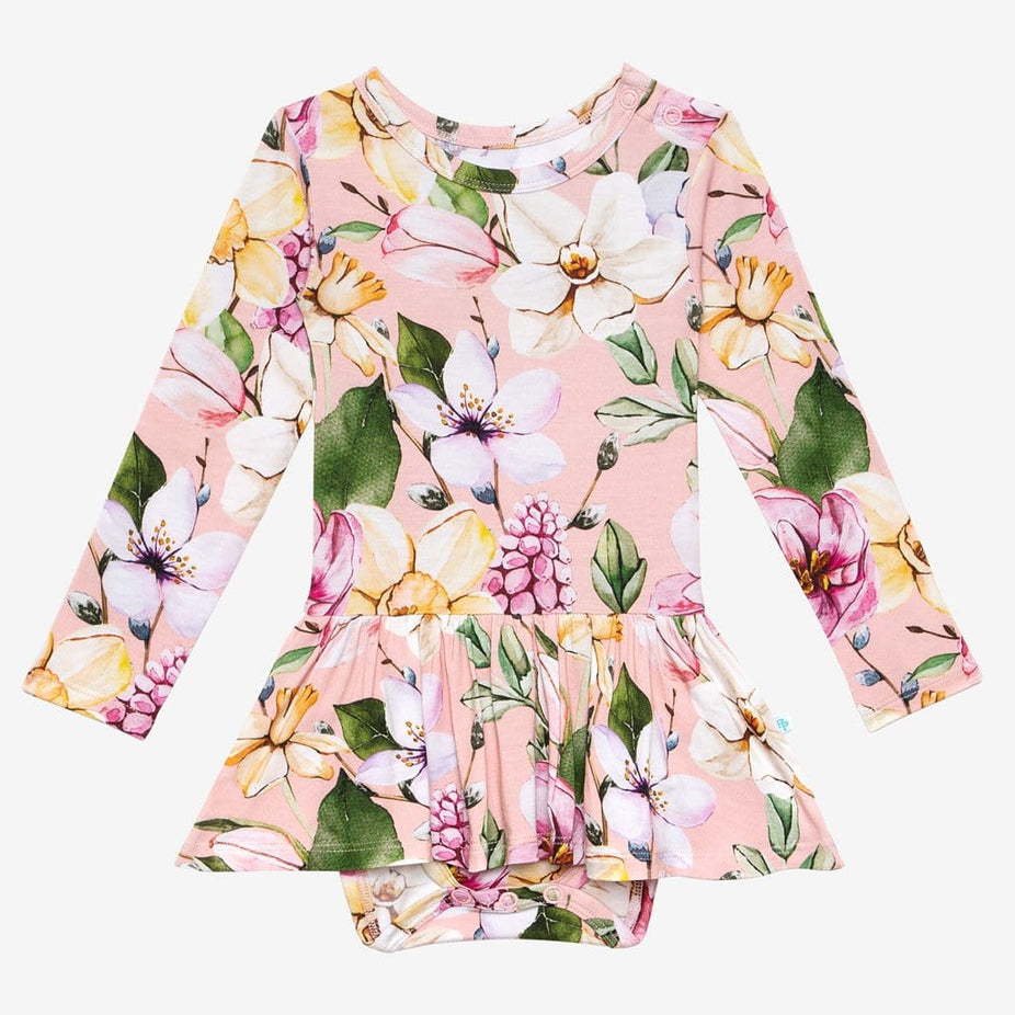 Margot Long Sleeve Twirl Skirt Bodysuit in Floral print