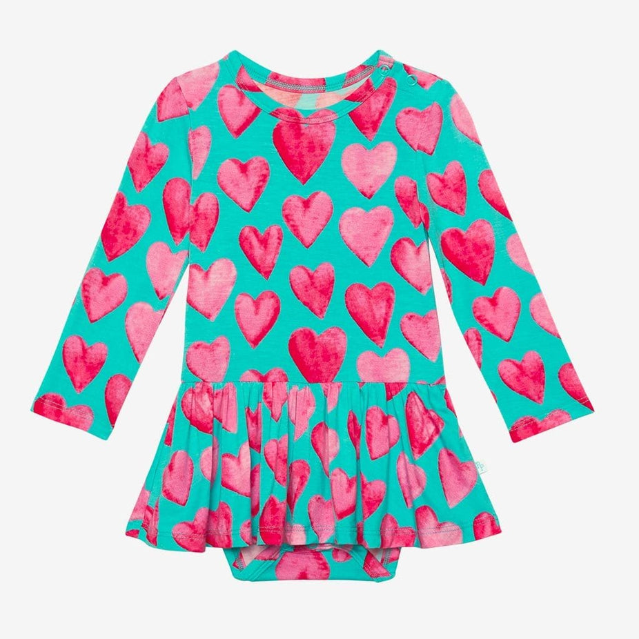 Queen of Hearts Long Sleeve Twirl Skirt Bodysuit