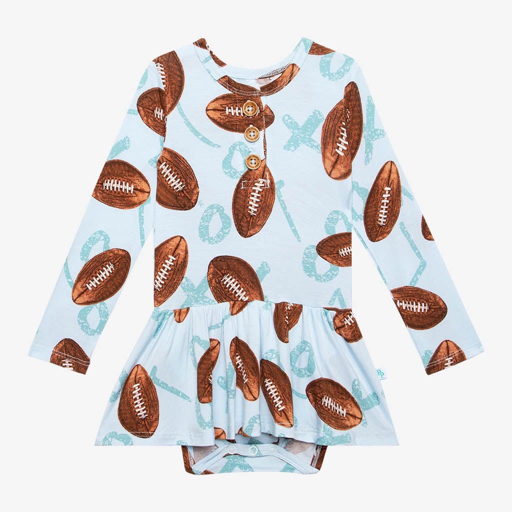 Field Day Long Sleeve Henley Twirl Skirt Bodysuit