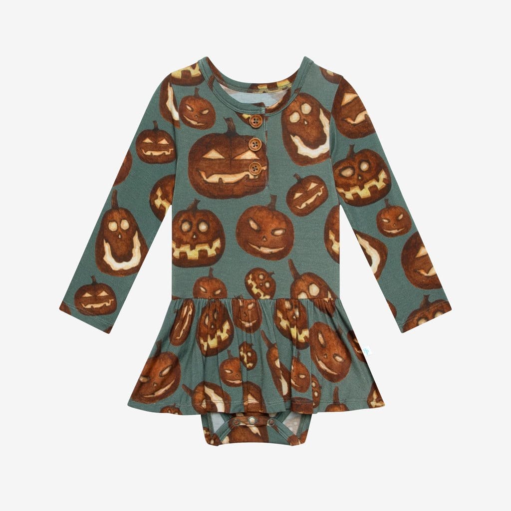 Kirby Long Sleeve Henley Twirl Skirt Bodysuit