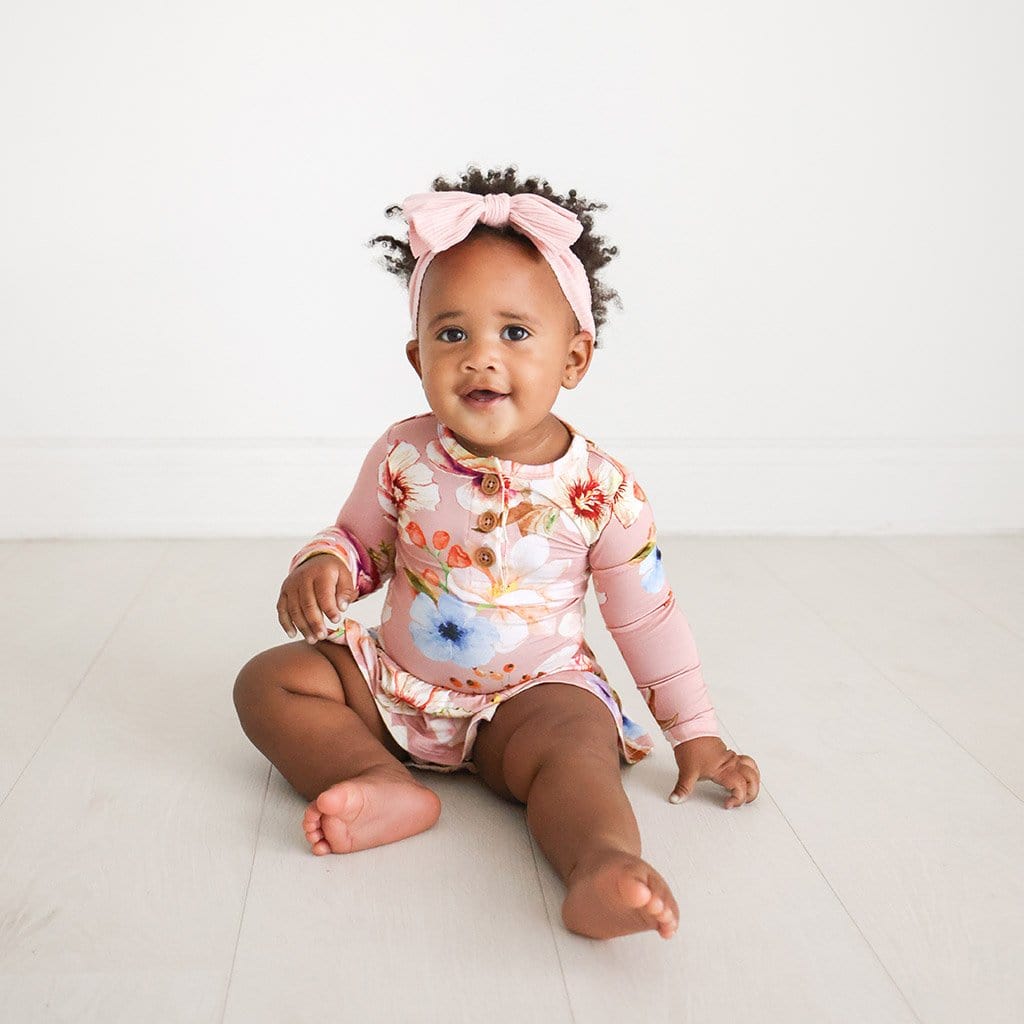 Miranda Long Sleeve Henley Twirl Skirt Bodysuit