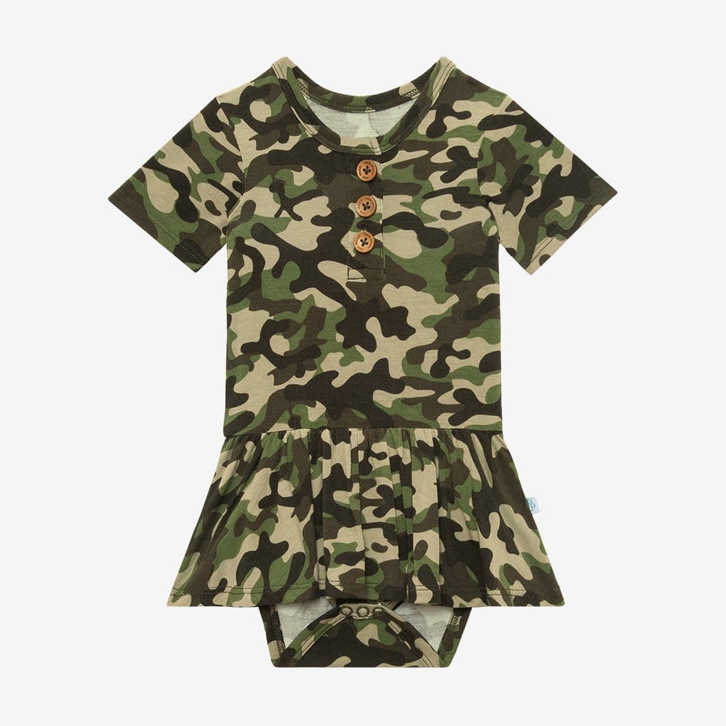Cadet Short Sleeve Henley Twirl Skirt Bodysuit