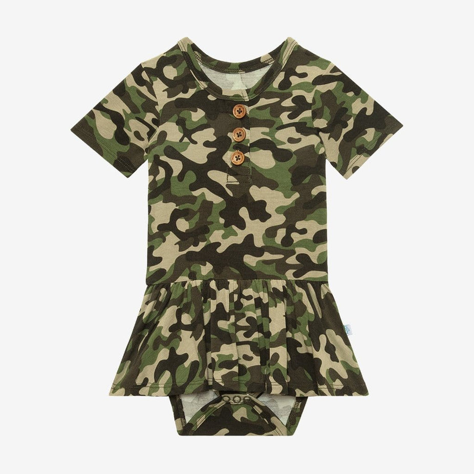 Cadet Short Sleeve Henley Twirl Skirt Bodysuit
