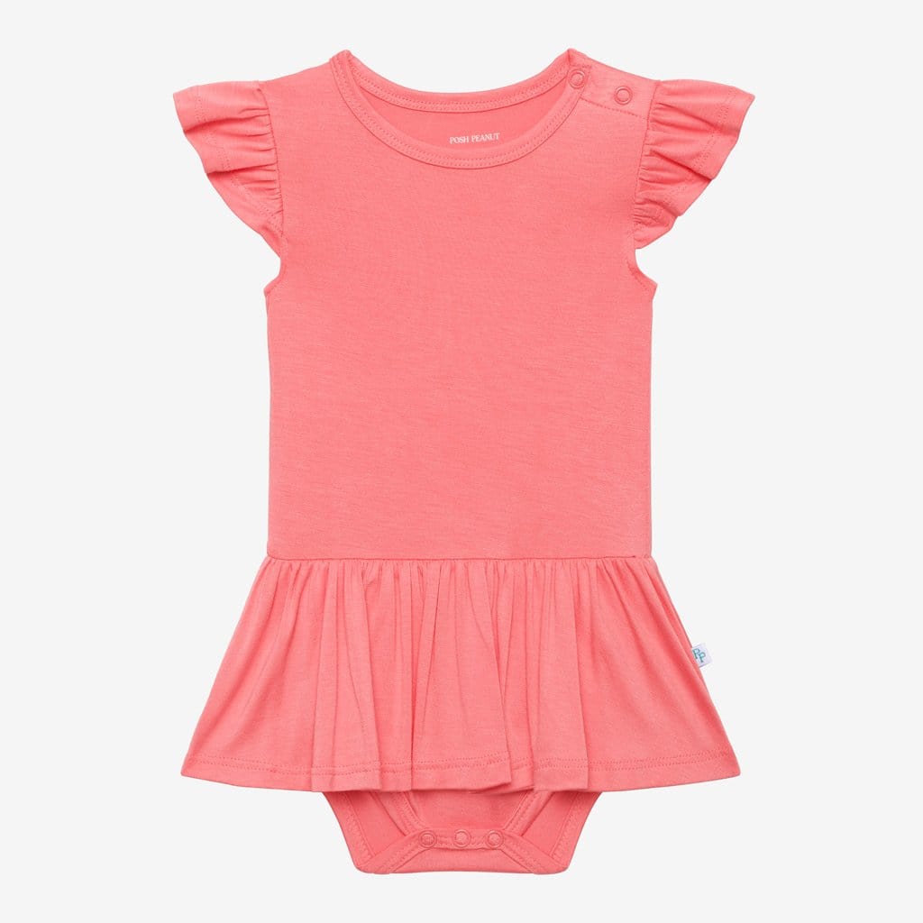 Blush Rose Ruffled Cap Sleeve Twirl Skirt Bodysuit