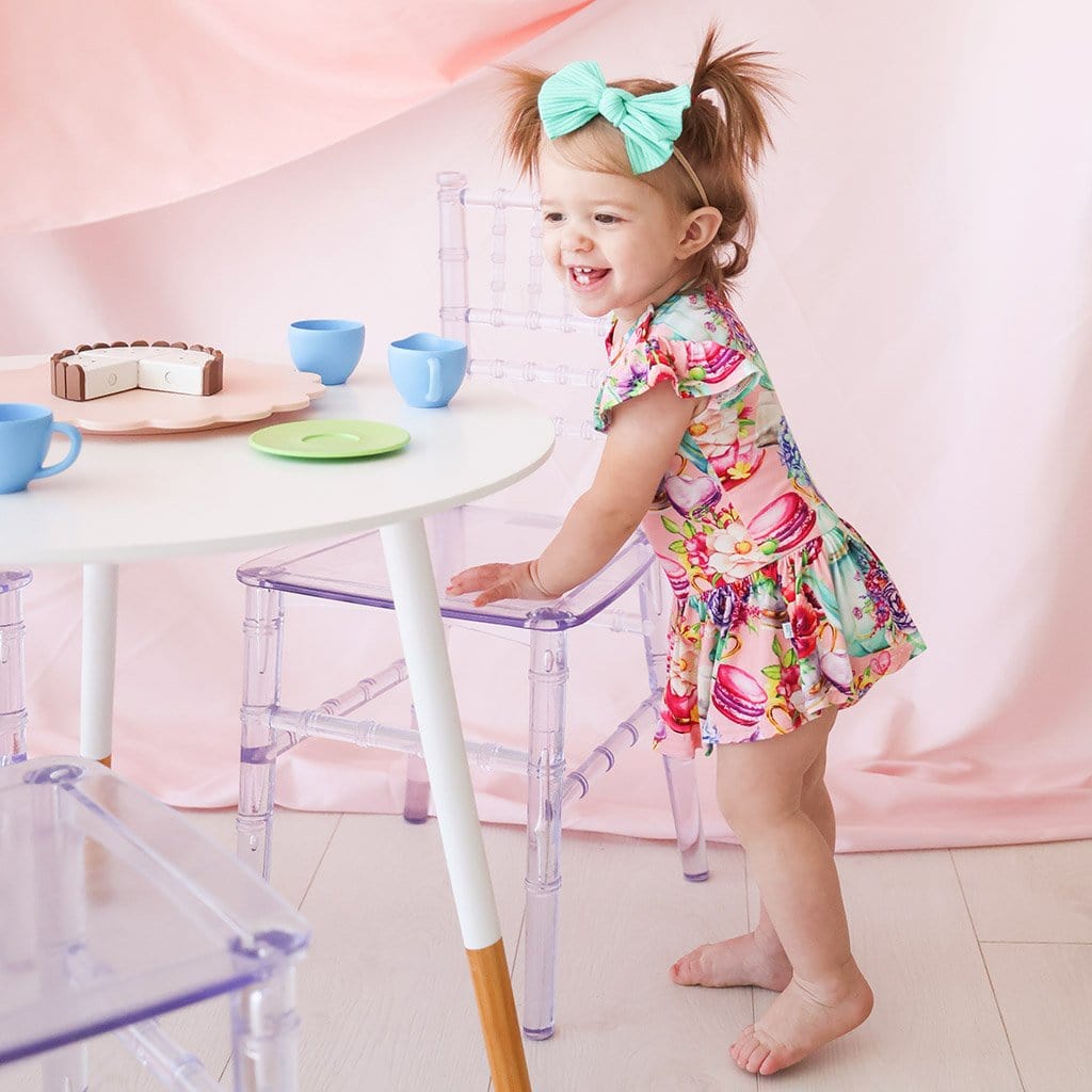 Baby on Elizabeth Ruffled Cap Sleeve Twirl Skirt Bodysuit