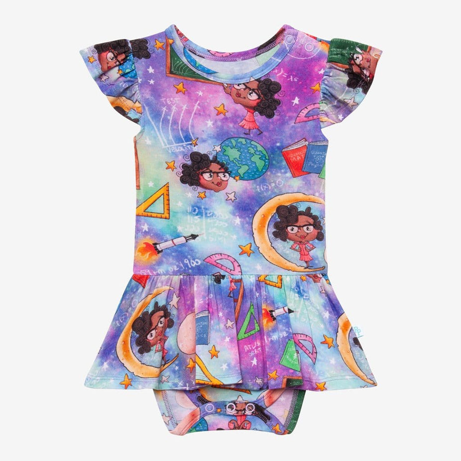 Katherine Johnson Ruffled Cap Sleeve Twirl Skirt Bodysuit