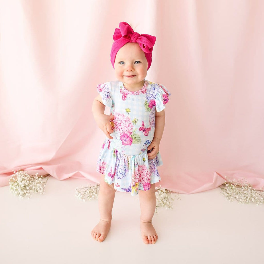 Baby on Nicolette Ruffled Cap Sleeve Twirl Skirt Bodysuit