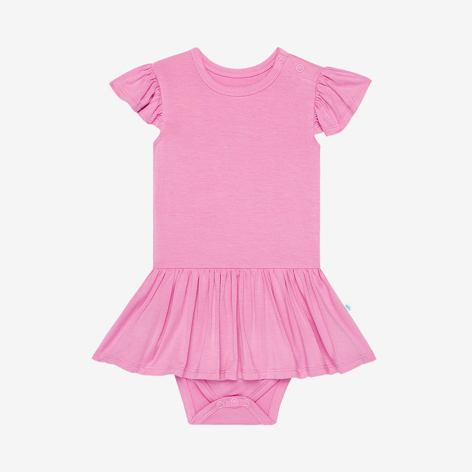 Pink Peony Twirl Skirt Bodysuit Dress