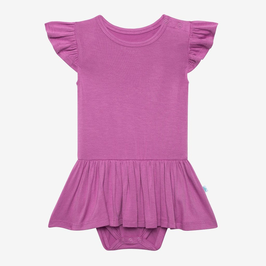 Royal Violet Ruffled Cap Sleeve Twirl Skirt Bodysuit