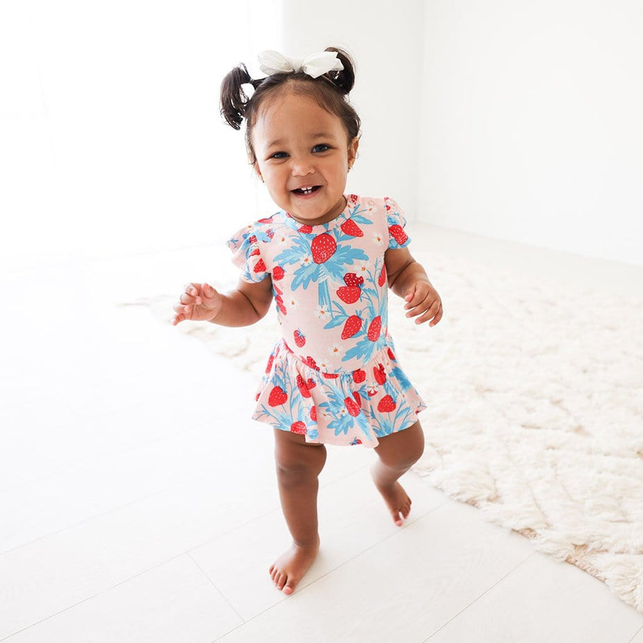 Strawberry Twirl Skirt Bodysuit Dress