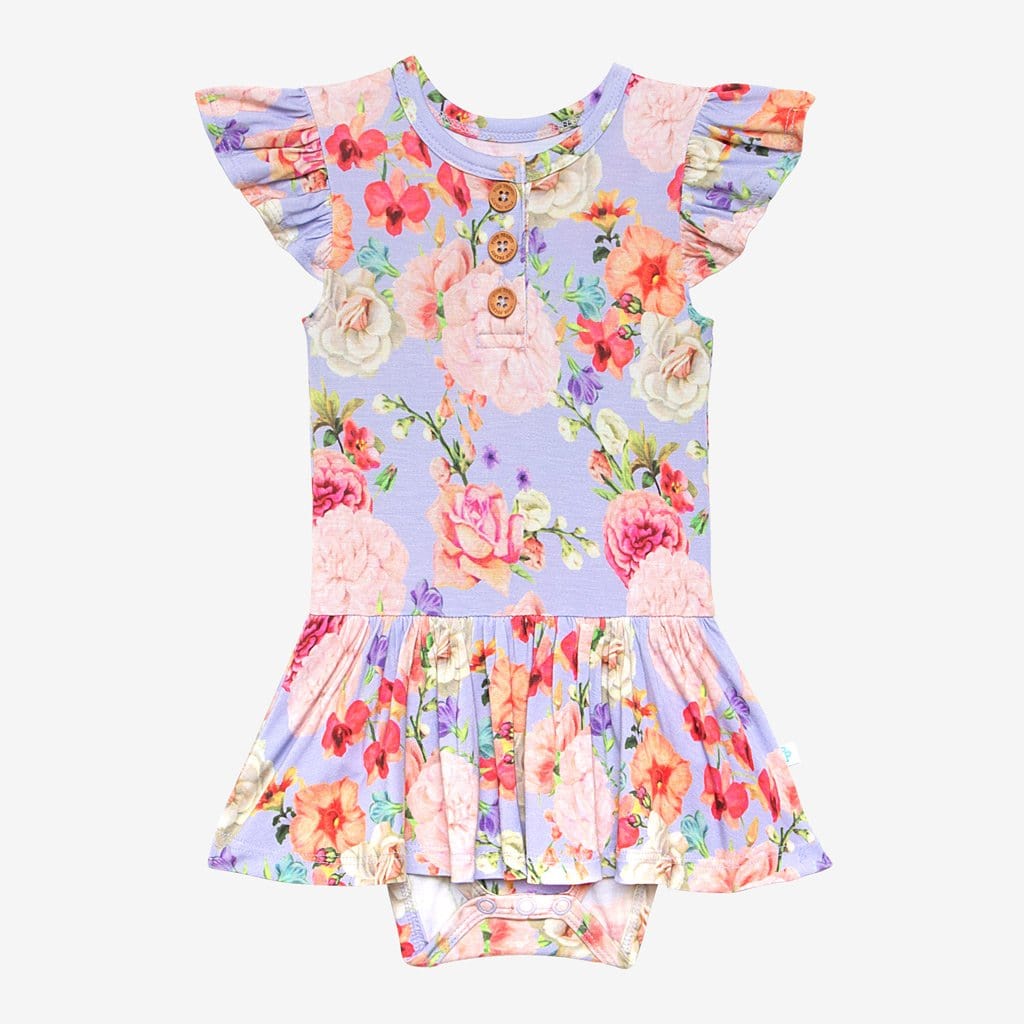 Bellamy Ruffled Cap Sleeve Henley Twirl Skirt Bodysuit