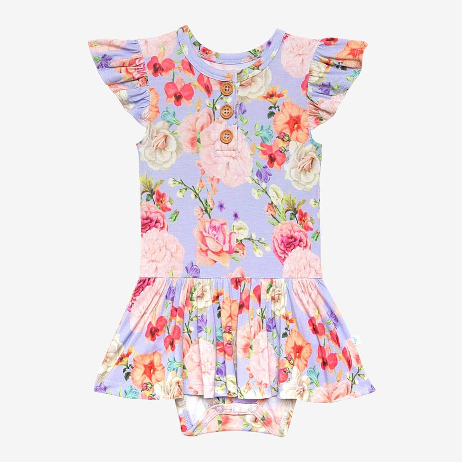 Bellamy Ruffled Cap Sleeve Henley Twirl Skirt Bodysuit
