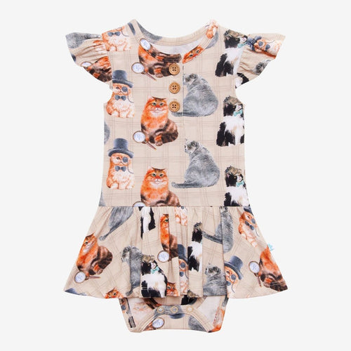 Collyns Ruffled Cap Sleeve Henley Twirl Skirt Bodysuit
