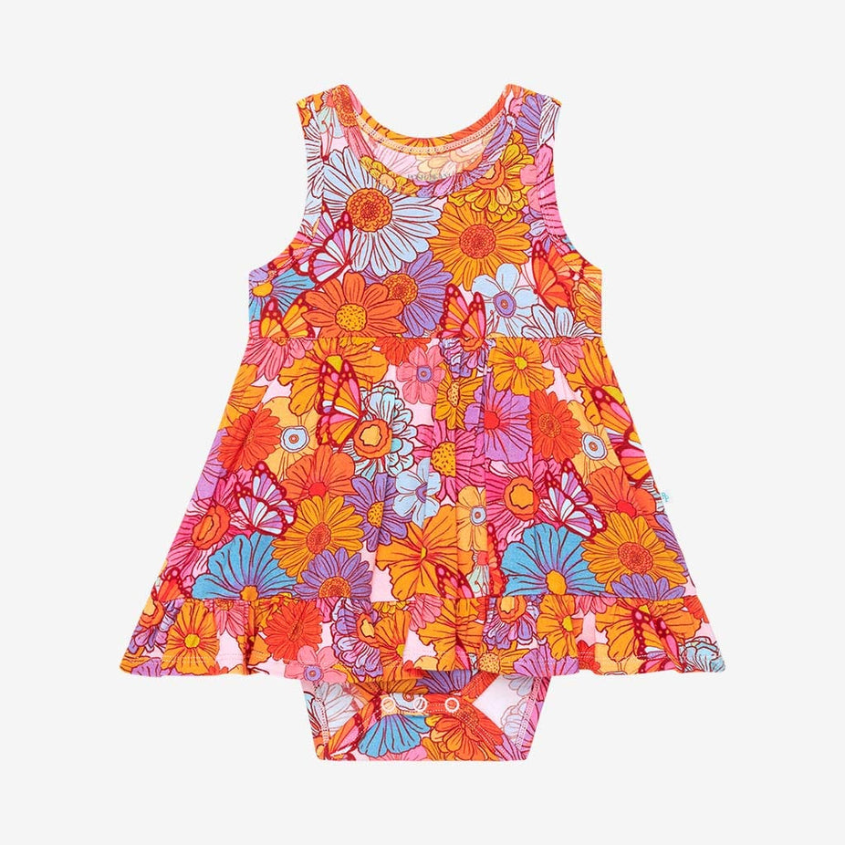 Meadow Racerback Ruffled Bodysuit Dress