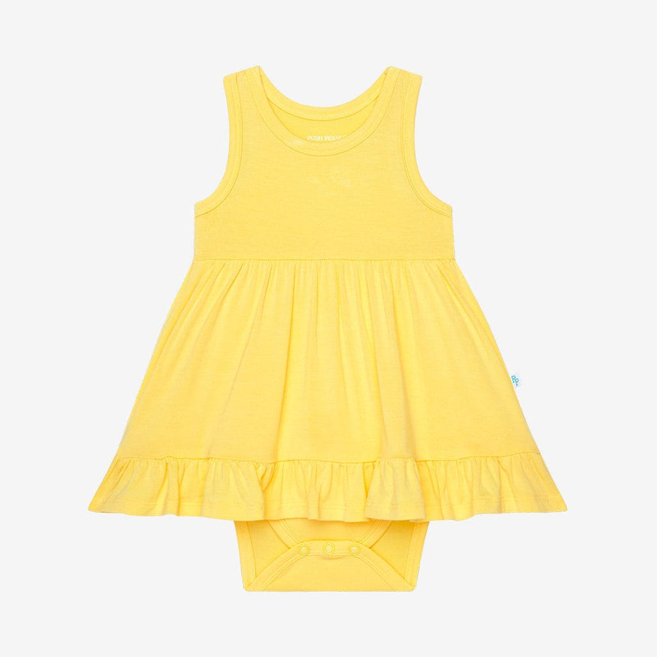 Sunny Day Racerback Ruffled Bodysuit Dress