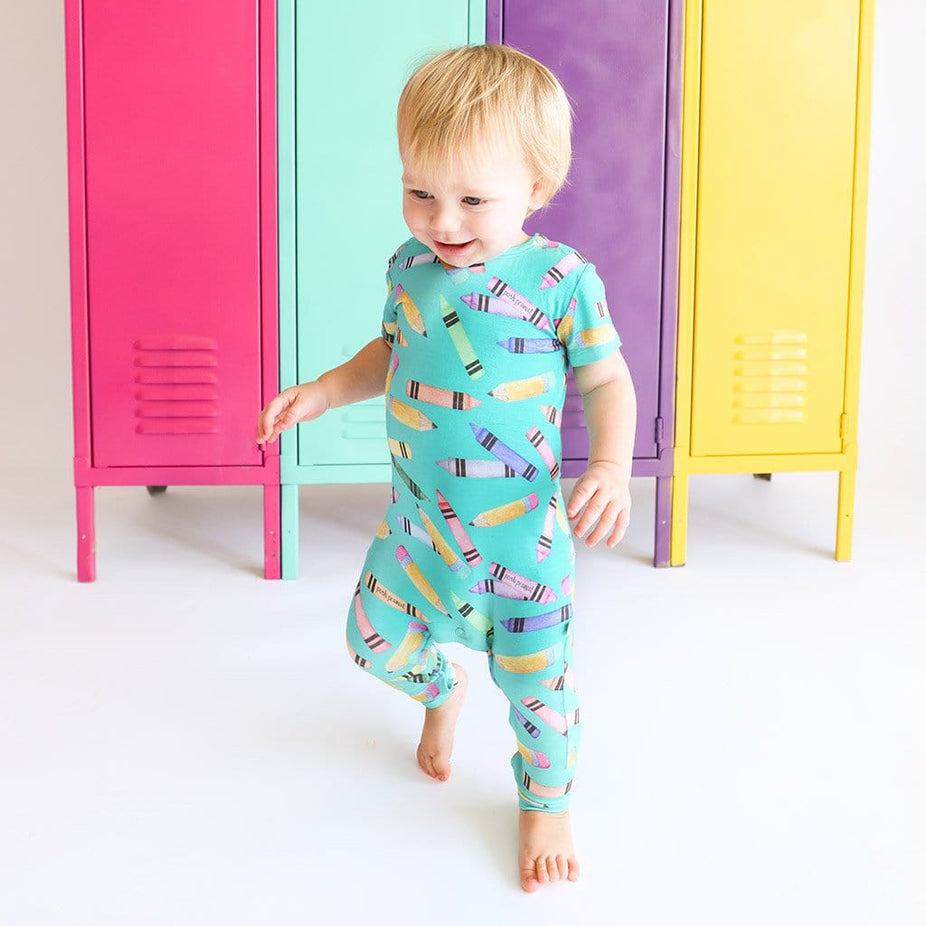 Baby on Back to School Short Sleeve Romper