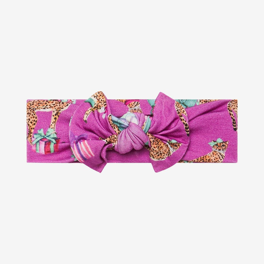 Front view of Leopard Baby Headwrap | Keana