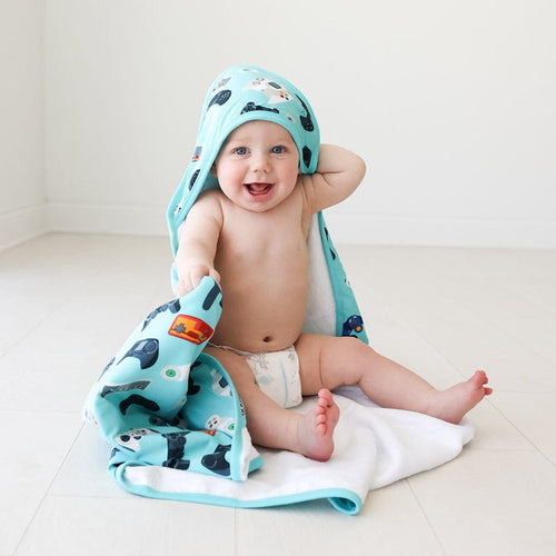 Baby on Gamer Hooded Towel