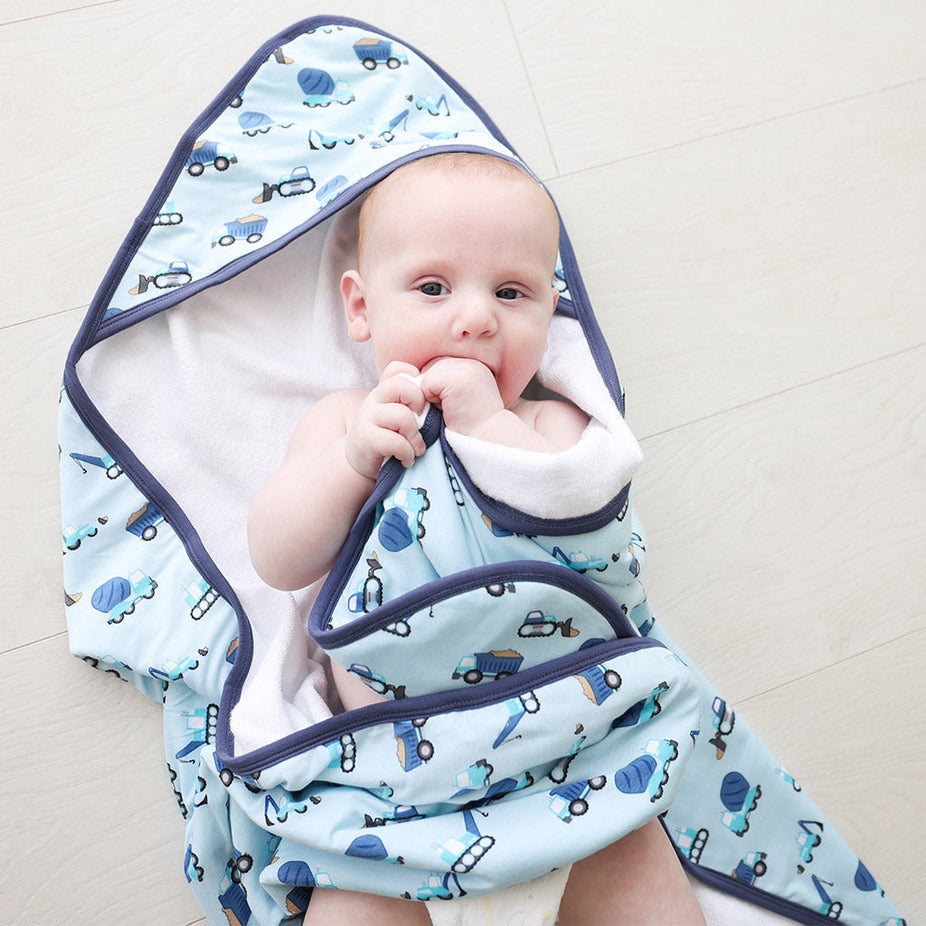 Construction Cars Hooded Towel