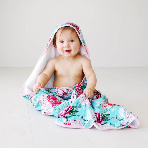 Baby on Eloise Ruffled Hooded Towel