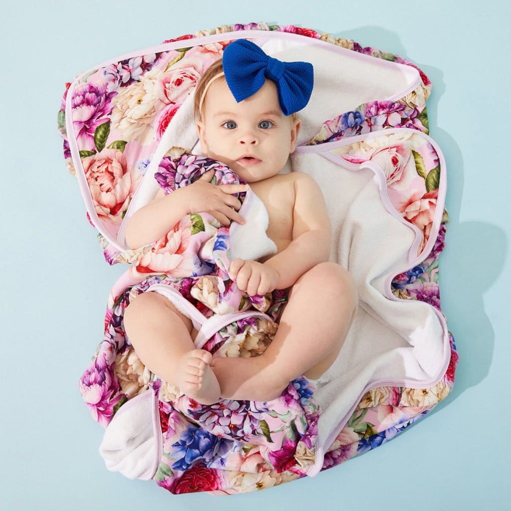 Baby on Georgette Ruffled Hooded Towel