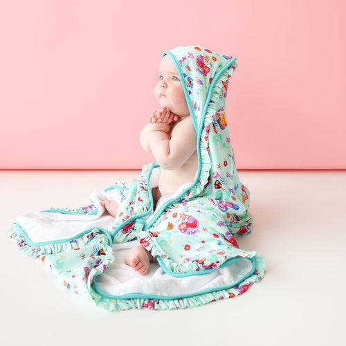 Baby in Kai Ruffled Hooded Towel