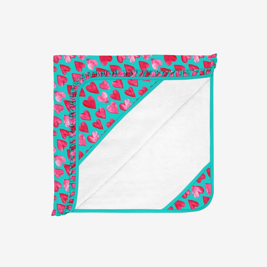Queen of Hearts Ruffled Hooded Towel