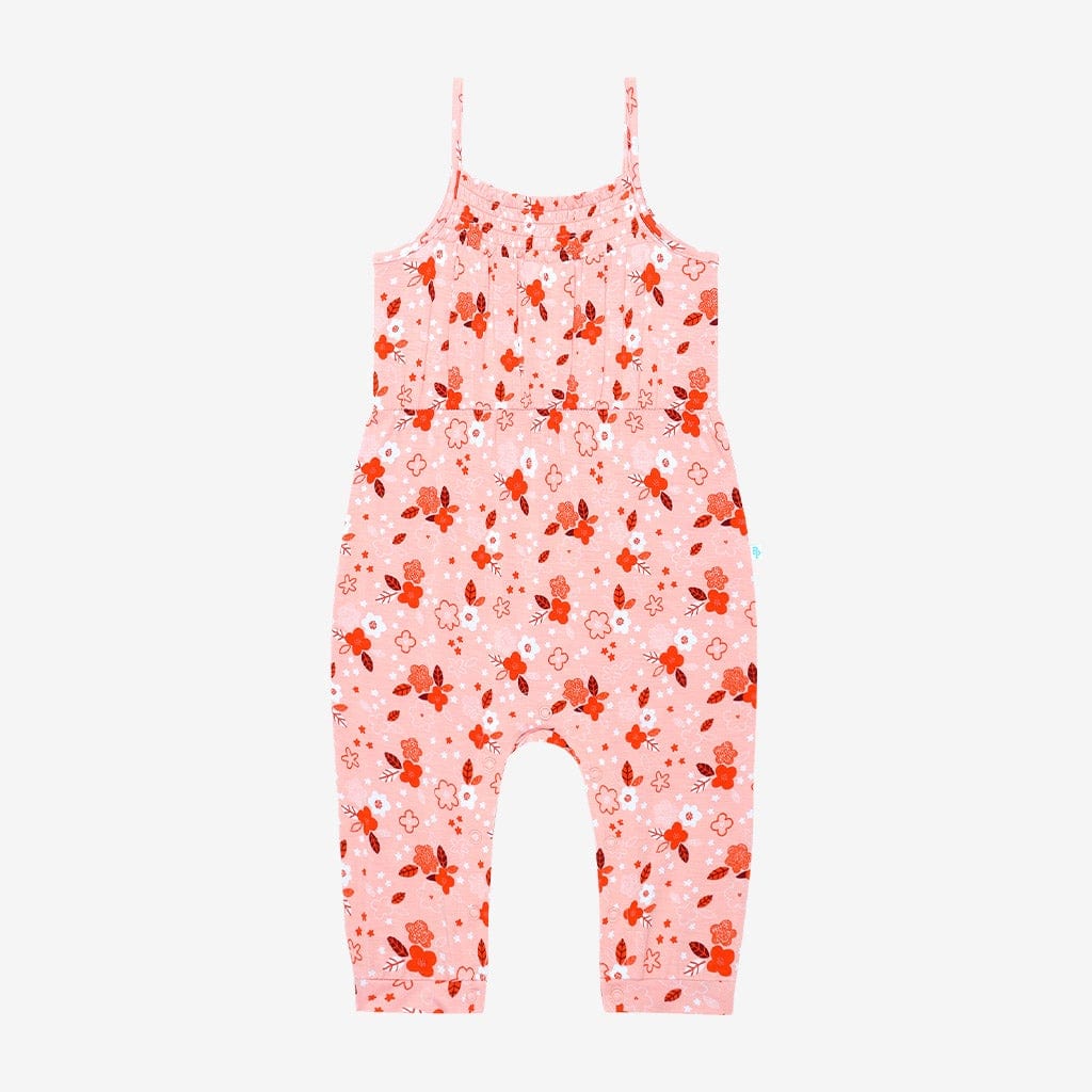 Darling Sleeveless Smocked Snap Jumpsuit