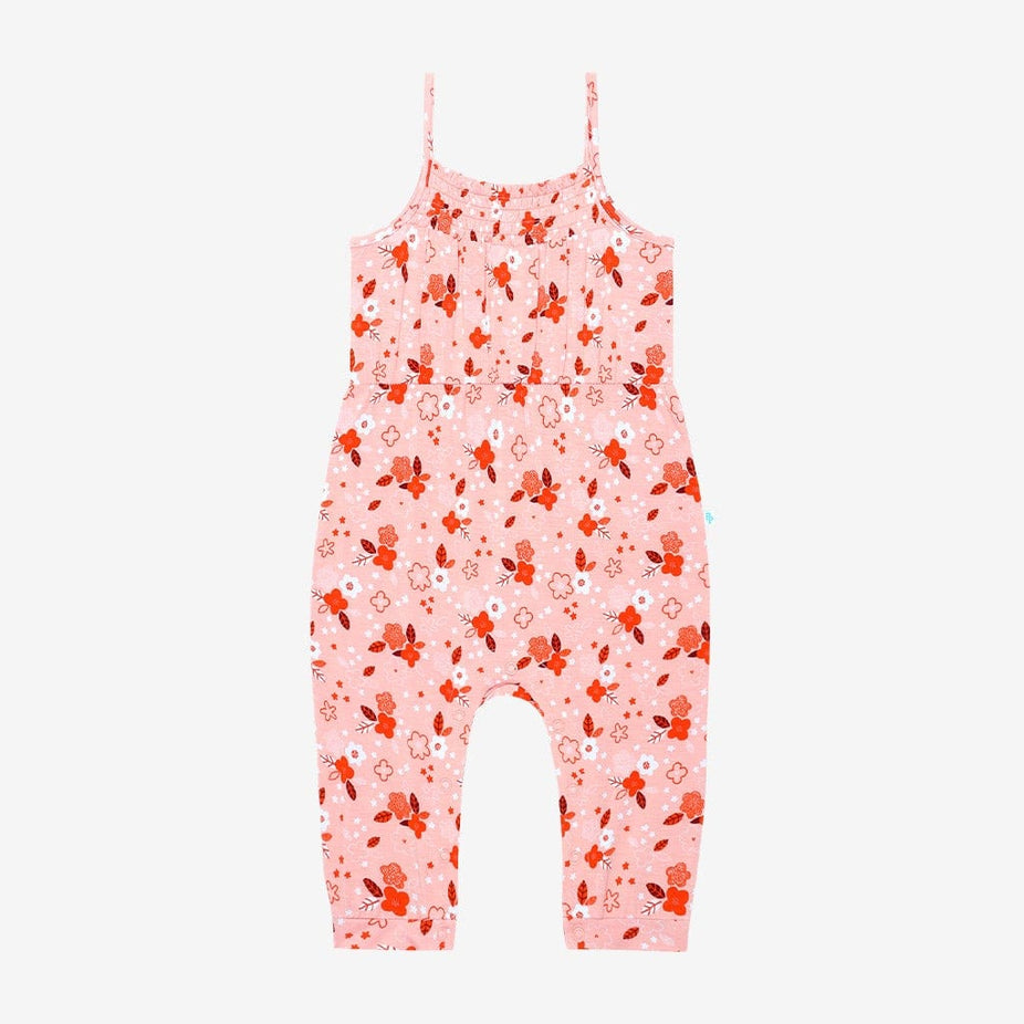 Darling Sleeveless Smocked Snap Jumpsuit