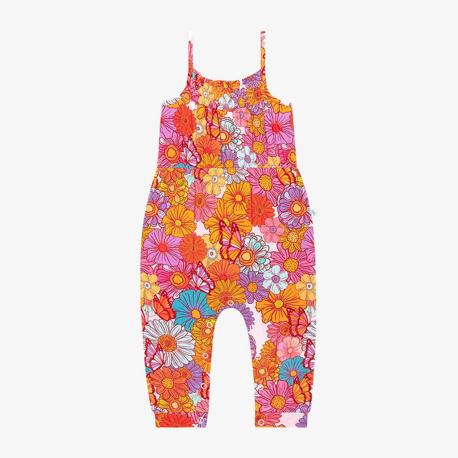 Meadow Sleeveless Smocked Snap Jumpsuit