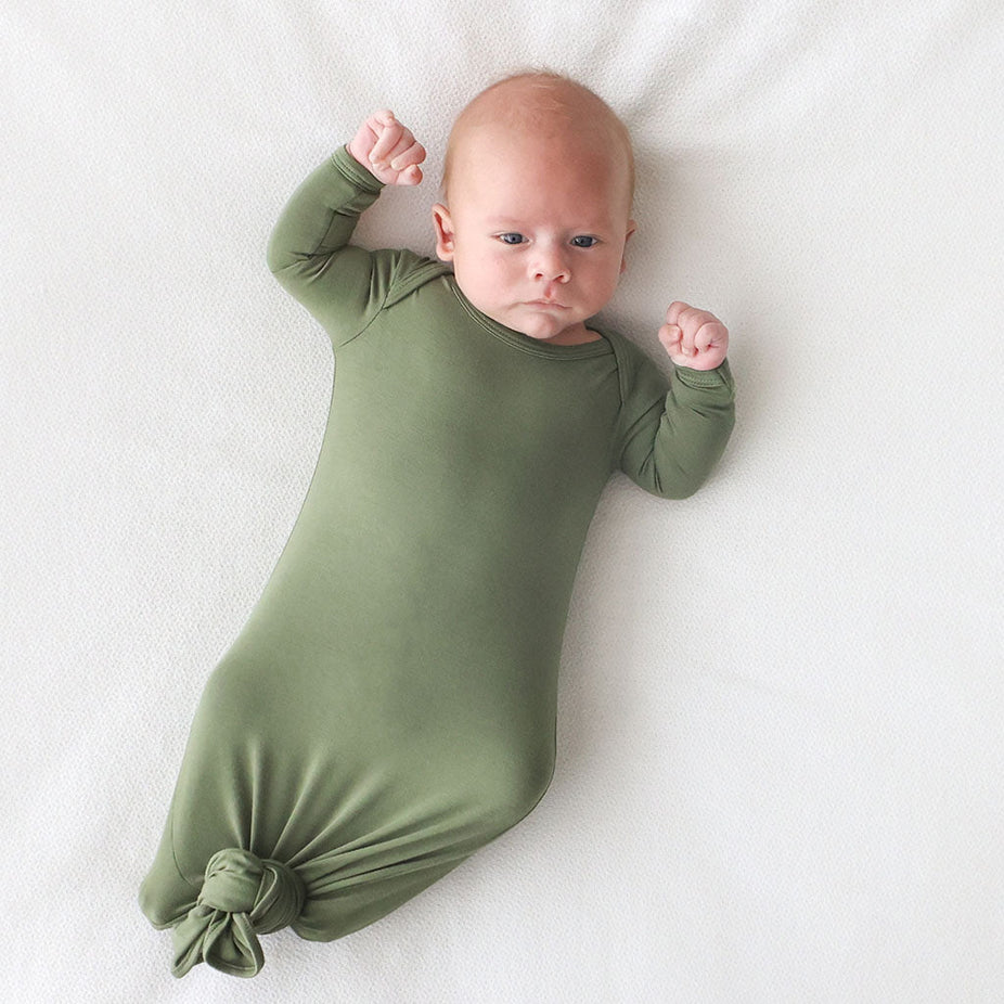 Olive Green Knotted Gown