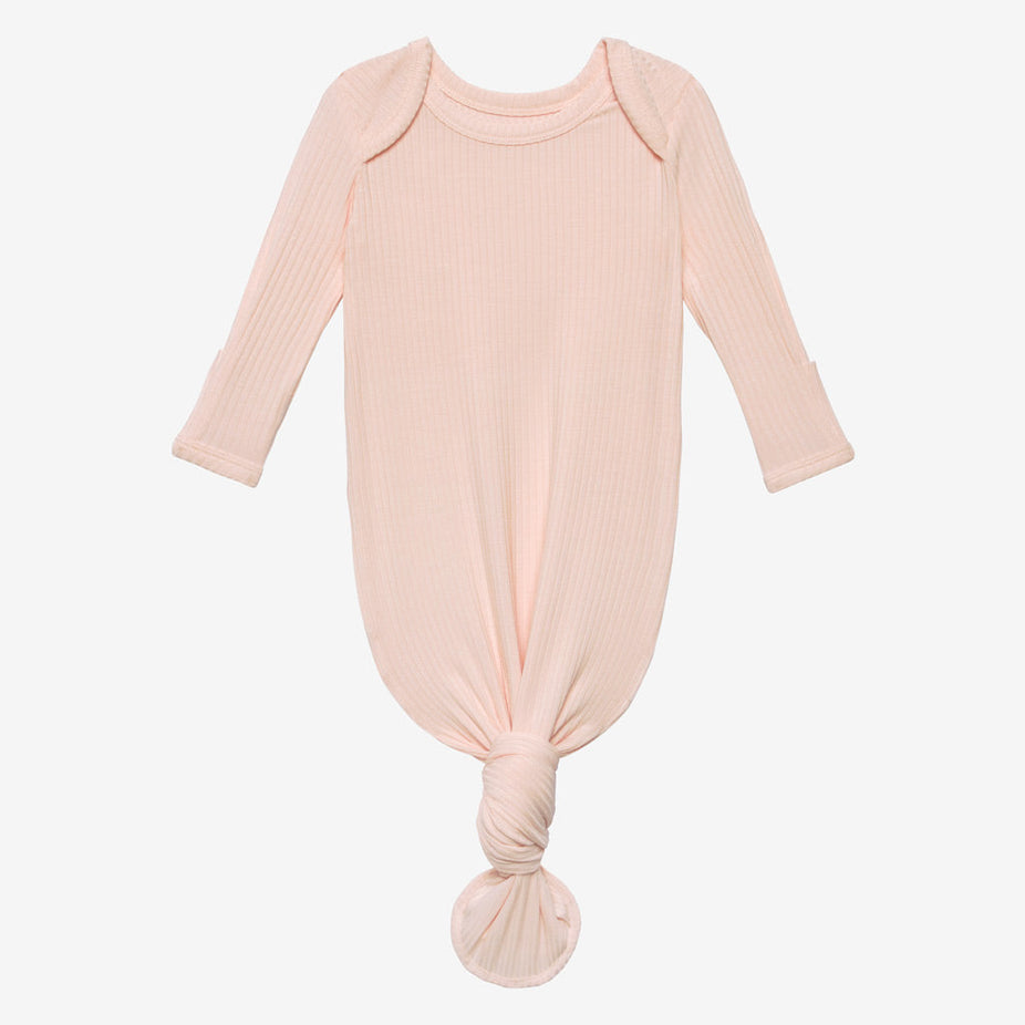 Sandy Blush Ribbed Knotted Gown
