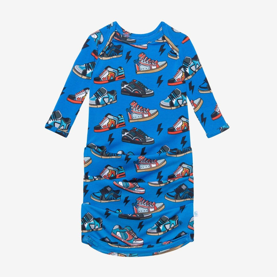 Bolt Zippered Gown in shoe prints