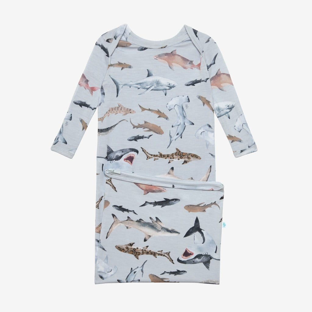 Maverick Zippered Gown in shark print