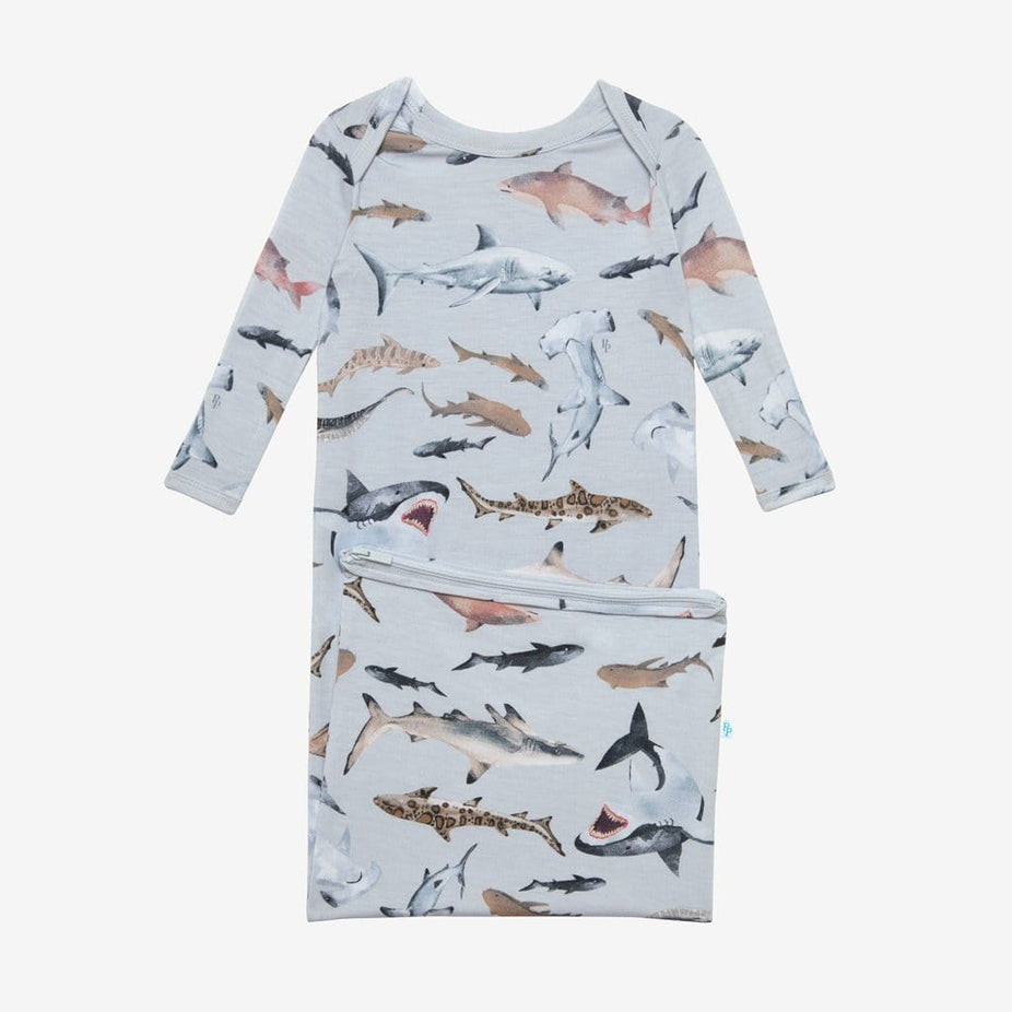 Maverick Zippered Gown in shark print