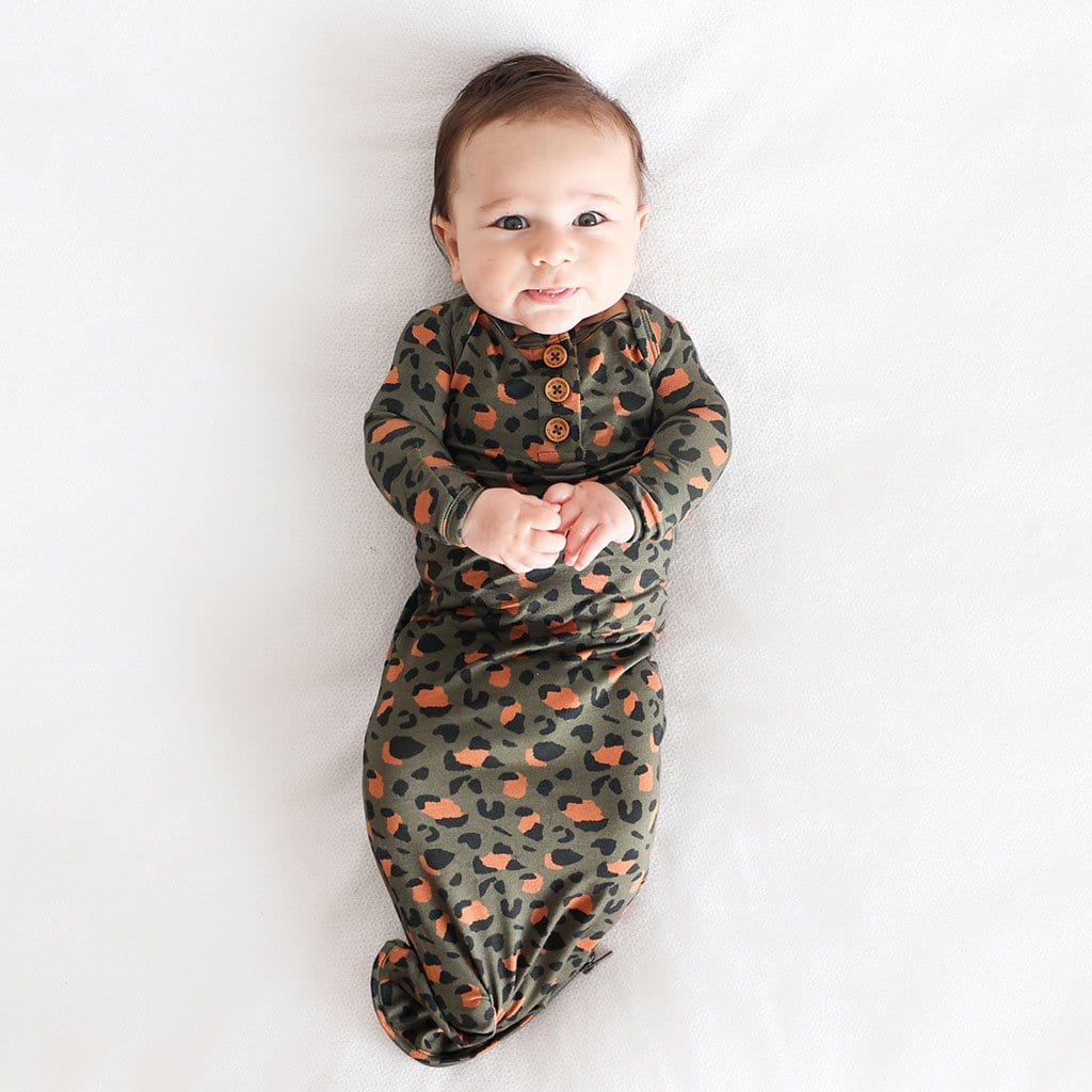 Baby on Eli Button Zippered Gown