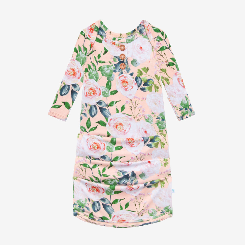 Harper Button Zippered Gown