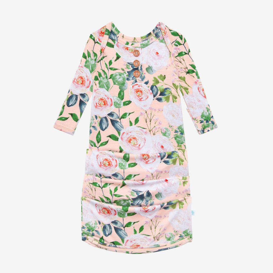 Harper Button Zippered Gown