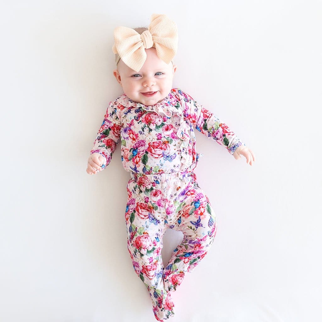 Baby wearing Vivienne Ruffled Tie-Front Kimono Set