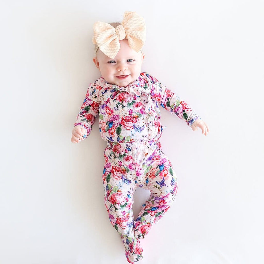 Baby wearing Vivienne Ruffled Tie-Front Kimono Set