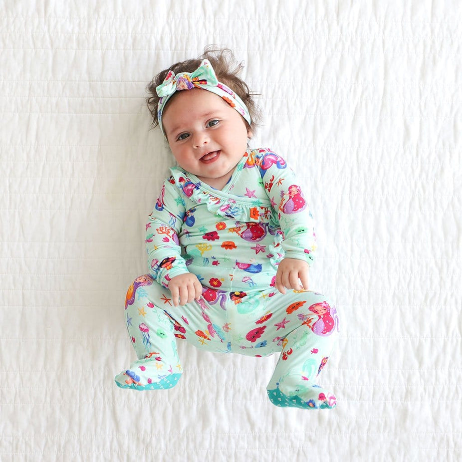 Baby in Kai Ruffled Tie-Front Kimono Set