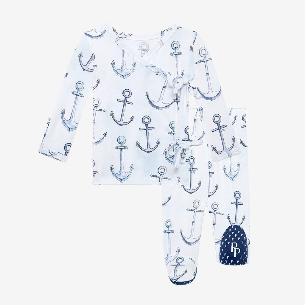 Anchors Away Tie-Front Kimono Set