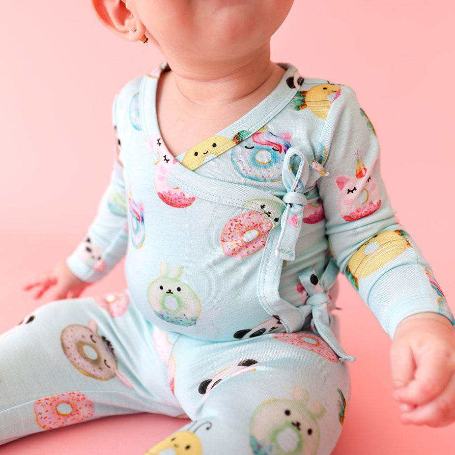 Donuts Tie-Front Kimono Set