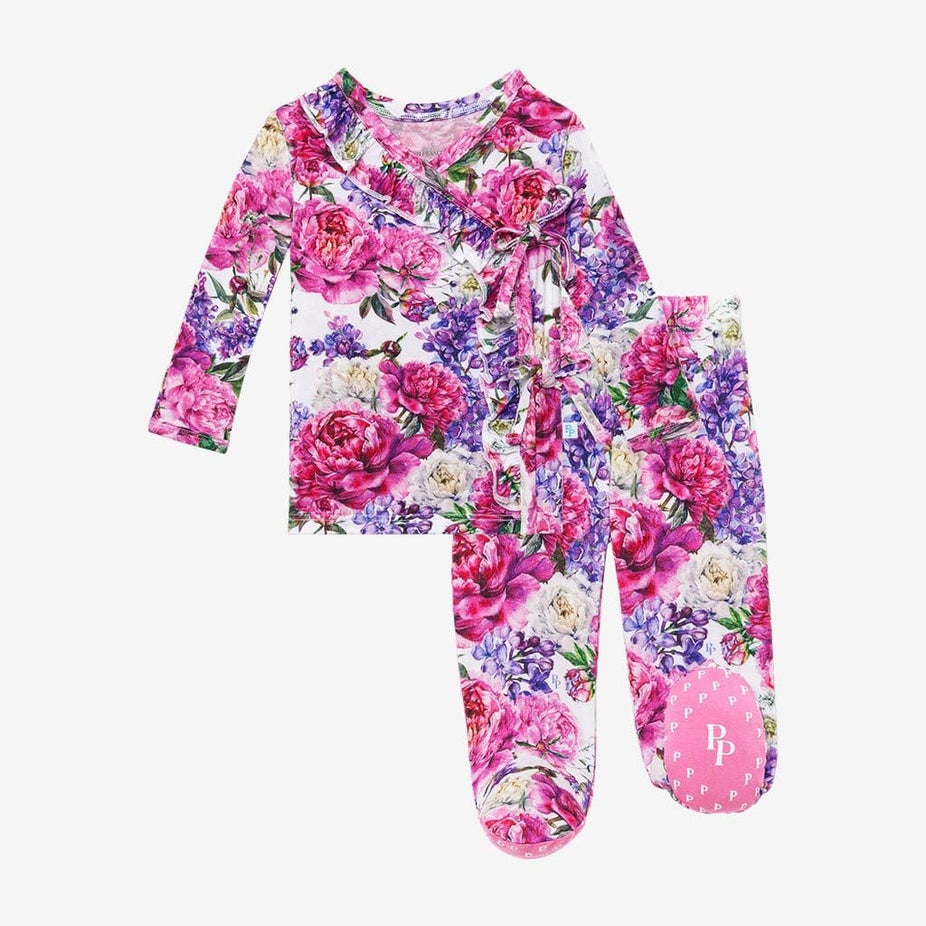 Bella Ruffled Tie-Front Kimono Set