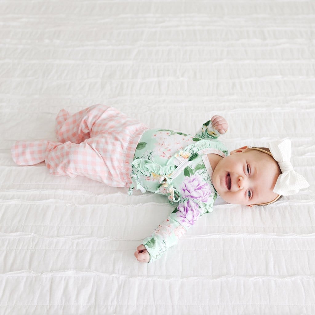 Baby wearing Erin Ruffled Tie-Front Kimono Set